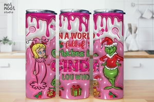 Christmas Grinch Puff 3D 20oz Tumbler Design