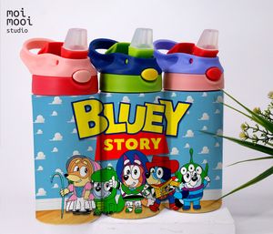 Bluey Dog Cartoon Toy Story 12oz Kids Sippy Tumbler Wrap Design