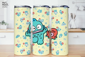 Kawaii Sanrio Blue Fish 20oz Tumbler Design