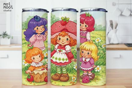 Retro Strawberry Fruit Cake Cute 80s 90s 20oz Tumbler Design