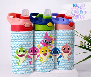 Baby Shark Cartoon 12oz Kids Sippy Tumbler Design