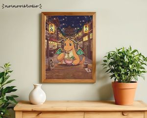 Pokemon Dragonite Ramen Print 8x10
