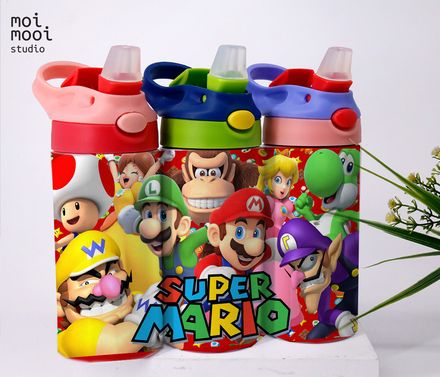 Super Mario Video Game Bros 12oz Kids Sippy Tumbler Design