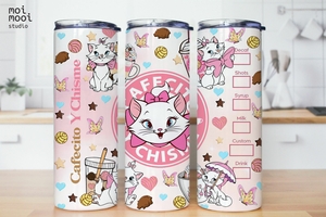 Disney Pink Kitty Cat 20oz Tumbler Design