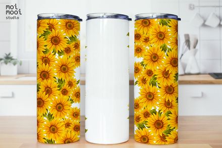 Sunflower Floarl Flower Name 20oz Tumbler Design