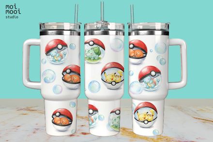 Pokemon Pikachu Anime Cartoon 40oz Tumbler Wrap Design