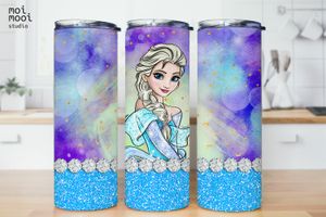 Disney Princess Elsa Frozen Winter Girl Cartoon 20oz Kids Tumbler Design