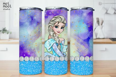 Disney Princess Elsa Frozen Winter Girl Cartoon 20oz Kids Tumbler Design