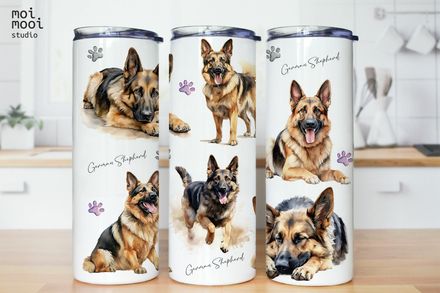 Dog German Shepherd Puppy 20oz Tumbler Design