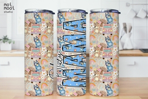 Bluey Mama Cartoon 20oz Tumbler Wrap Design