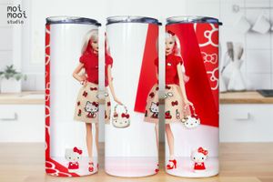 Barbie Doll Girl Toy Hello Kitty Red 20oz Tumbler Design