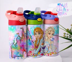 Disney Princess Elsa Cartoon 12oz Kids Sippy Tumbler Design
