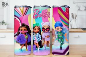Barbie Mini Doll Girl Toy Kids 20oz Tumbler Design