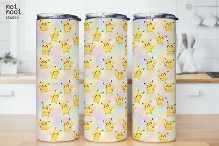 Anime Monster Pokemon Pikachu 20oz Tumbler Design