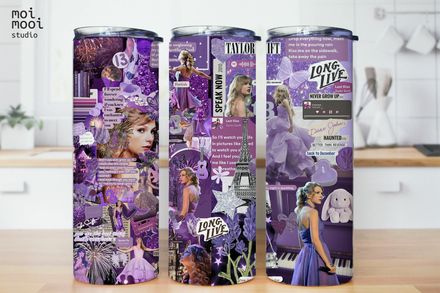 Taylor Swift Swiftie 20oz Purple Tumbler Design