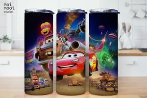 Disney Pixar Racing Cars Mcqueen Kids Movie 20oz Tumbler Design