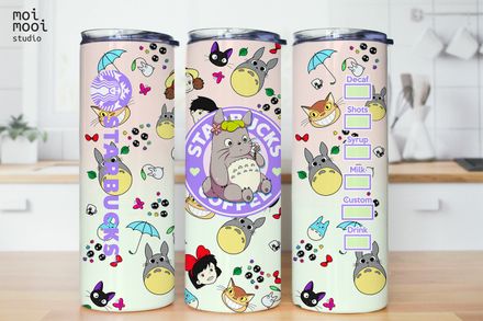 Anime Ghibli Totoro Coffee 20oz Tumbler Design