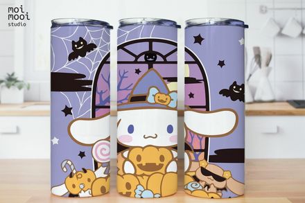 Halloween Sanrio Hello Kitty Cinnamonroll 20oz Tumbler Design