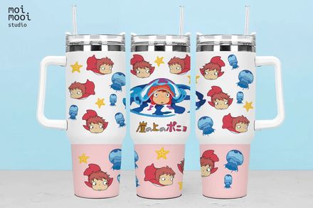 Anime Ghibli Ponyo 40oz Tumbler Design