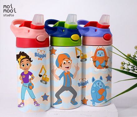 Blippi Kids Science Cartoon 12oz Sippy Tumbler Design
