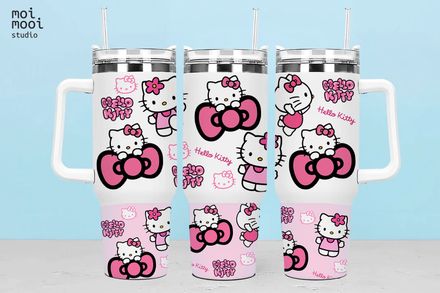 Sanrio Kawaii Hello Kitty 40oz Tumbler Design
