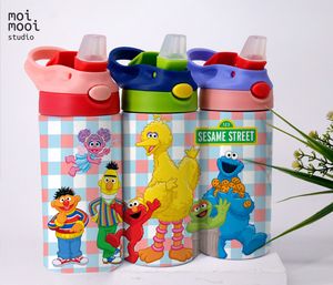 Yellow Bird Cookie Monster Sesame Street 12oz Kids Sippy Tumbler Design