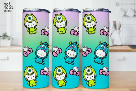 Sanrio Monster Inc Hello Kitty 20oz Tumbler Design
