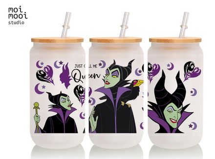 Disney Villains Princess Kids 15oz Mug 16oz Glass Libbey Tumbler Design