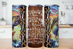 Fishing Fish Dad 20oz Tumbler Design
