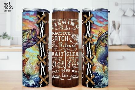 Fishing Fish Dad 20oz Tumbler Design