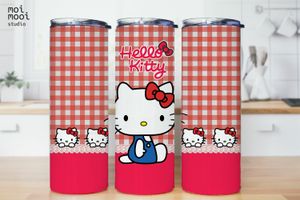 Sanrio Kawaii Pink Hello Kitty Ribbon Kids 20oz Tumbler Design