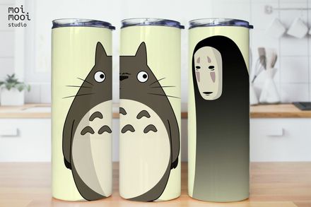 Anime Ghibli Spirited Away Noface Totoro Kaonashi 20oz Tumbler Design