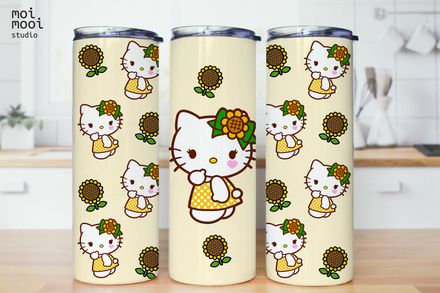 Sanrio Sunflower Hello Kitty 20oz Tumbler Design