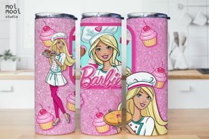 Barbie Doll Girl Toy Kids Cook 20oz Tumbler Design