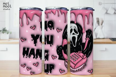 Halloween Horror Movie 3D Puffy Ghostface Scream 20oz Tumbler Design