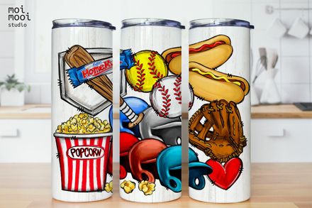 Baseball Sports 20oz Tumbler Design