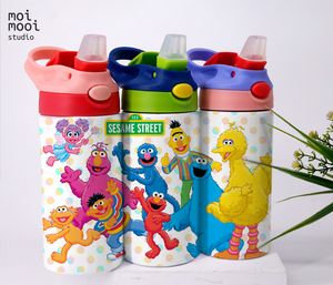 Yellow Bird Cookie Monster Sesame Street 12oz Kids Sippy Tumbler Design