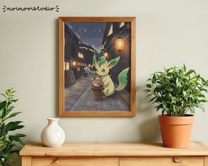 Pokemon Leafeon Ramen Print 8x10