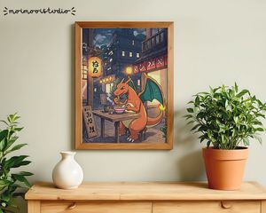 Pokemon Charizard Ramen Print 8x10