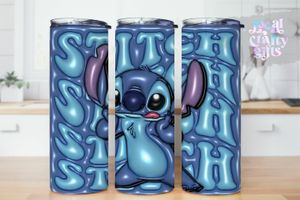 Stitch 3D Puff 20oz Kids Tumbler Design