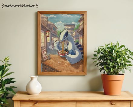 Pokemon Lugia Day Ramen Print 8x10