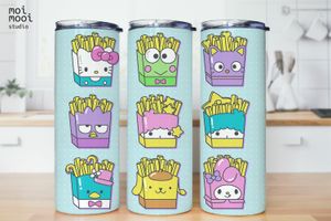 Sanrio Kawaii Pink Hello Kitty Friends Fast Food Fries Kids 20oz Tumbler Design