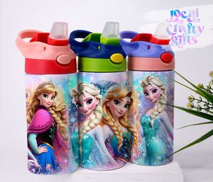 Disney Princess Elsa Cartoon 12oz Kids Sippy Tumbler Design