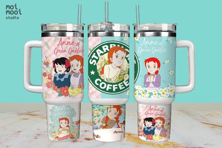 Anime Retro Classic Anne of Green Gables Cartoon 40oz Tumbler Wrap Design