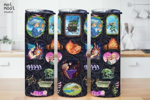 Anime Ghibli Howl&#x27;s Moving Castle 20oz Tumbler Design