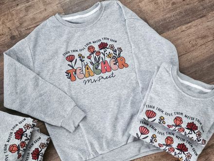 Teacher Sweatshirts Fleece-Lined - GREY