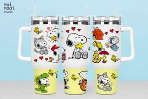 Peanuts Snoopy Kawaii Puppy 40oz Tumbler Design