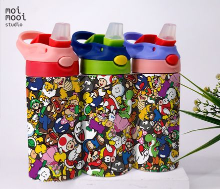 Super Mario Video Game Bros 12oz Kids Sippy Tumbler Design
