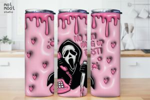Halloween Horror Movie 3D Puffy Ghostface Scream 20oz Tumbler Design