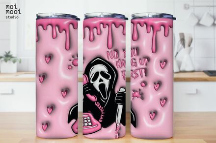 Halloween Horror Movie 3D Puffy Ghostface Scream 20oz Tumbler Design